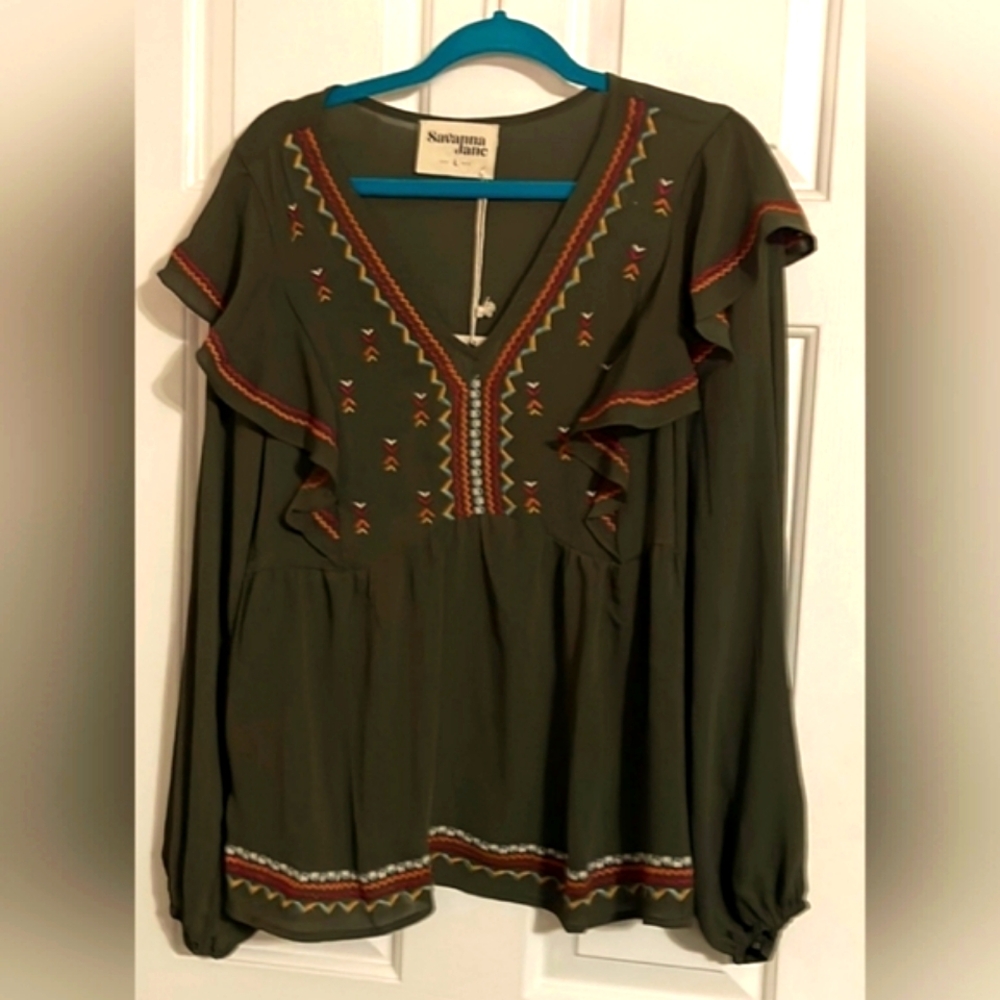 COPY🍁Savanna Jane Embroidered Boho Blouse - Andrew By Unit